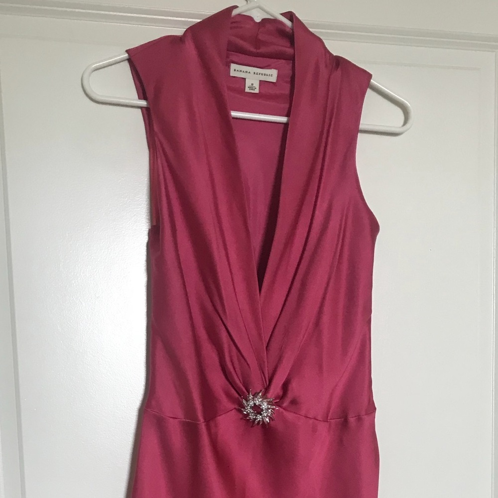 WOW! Pink Silk Banana Republic gown cocktail dress